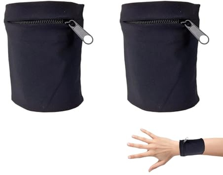 2 Unidades de Muñequeras, Bolsa de Muñeca Deportiva con Cremallera Muñequera Deportiva Absorbente Billetera de Muñeca para Llaves Accesorios de Entrenamiento para Baloncesto Correr Tenis