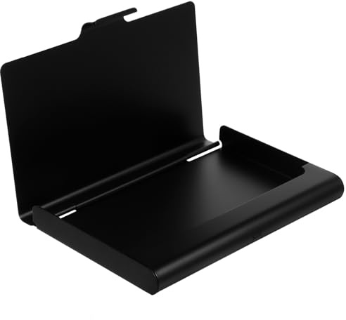 DIKACA Porte-cartes de Visite Aluminium Robuste Boîte de Rangement Portable pour Cartes de Bureau Grand Volume pour Organisation et Transport Facile