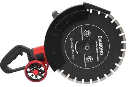 DAHAD Elektrisk betongsåg 4 000 W, högpresterande cirkelsåg, skärare, våt/torr skivsåg med vattenrör, vattenpump, sågblad, 165 mm skärdjup skär murverk gångplattor Bet