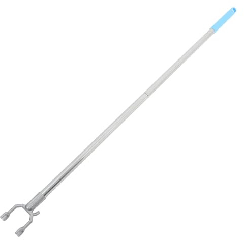 SOLUSTRE Asta Porta Abiti in Acciaio Inox 95 Cm Manico in Alluminio e Plastica, Bastone per Stendere Vestiti e Tende, Supporto Salvaspazio per Uso Domestico e Guardaroba