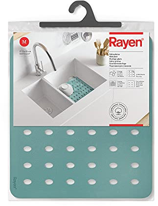 Rayen Mat | Protects The Sink | with Drainage Holes | Non-Slip | 10.8 x 12.6 | Sea-Green