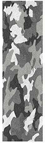 Vnurnrn Art Camouflage Gris Blanc Noir Planche à Roulette Bande Grip de Skateboard Antidérapante Sans Bulles Papier de Verre 84x23cm Longboards Scooter Autocollants
