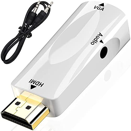 Retoo Adattatore HDMI a VGA, 1080P 60Hz, maschio a femmina, convertitore da PC a TV/Monitor con audio