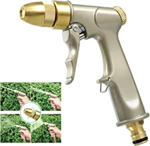 RGN-N025-EU/RUJOI Tuyau d'arrosage en métal premium avec 4 motifs - Pulvérisateur à main, pistolet d'arrosage, brumisateur - Embout tuyau arrosage inclus