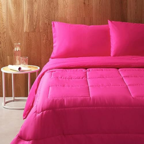 Bassetti Warme Winterdecke für Einzelbett, weich, einfarbig, Winter, aus reiner Baumwolle, wendbar, Alpenveilchen, K1