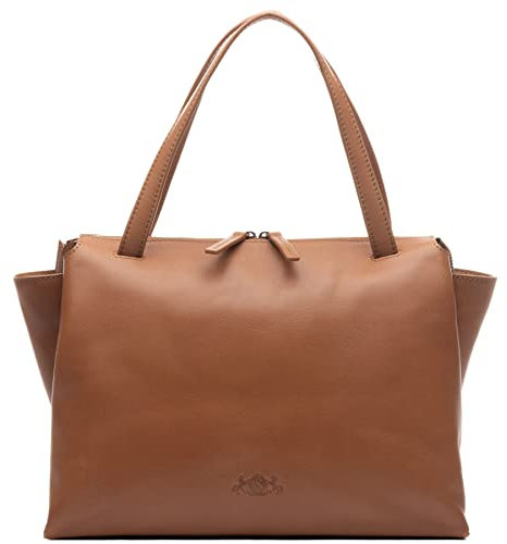 SID & VAIN Handtasche echt Leder - Henkeltasche Atlanta - Umhängetasche Damentasche mit Schultergurt - Ledertasche Damen braun handgefertigt