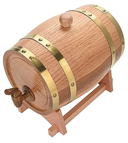 Barril de Roble Vintage, Barril de Vino de Madera de Roble Vintage para Cerveza Whisky Ron Oporto (3L)