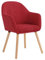 WOLTU Esszimmerstuhl, Stuhl Esszimmer Esstisch, Küchenstuhl Armlehnstuhl Polsterstuhl, Sessel Wohnzimmer Modern, mit Armlehnen, aus Cord, Massivholzbeine, Rot, EZS26rt-1