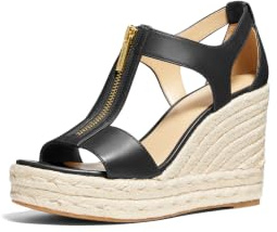 Michael Kors kvinnors Berkley Mid Espadrille kil sandal, Svart, 7