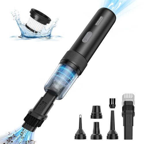 EVARY Aspirateur à Main Sans Fil 15000Pa,Aspirateur Voiture Puissant 2 en 1avec Moteur Sans Balai et Lumières LED pour Voiture, Maison, PC Bureau