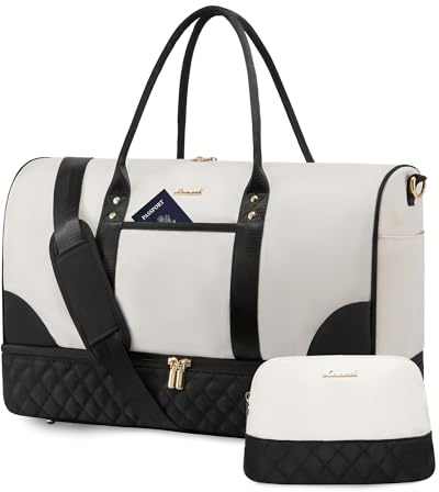 LOVEVOOK Bolsa De Viaje Mujer, Juego de 2 Bolsos De Viaje Fin De Semana, Impermeable Weekender Bag con Compartimento