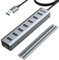 USB Hub 3.0 7-Port with Desk Mounted Design +100cm Long Cable, atolla USB Splitter Adapter with Multi USB 3.0 Data Ports and Powered Type-C, USB Extender for Desktop PC,Laptop,Mouse [Aluminium Metal]