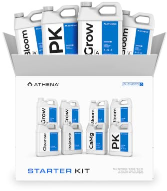Athena Blended Line Complete Nutrient Kit | 8-Part Hydroponic Fertilizer System | Grow A&B, Bloom A&B, PK, CaMg, Balance, Cleanse | Liquid Plant Food for Veg & Flowering | 32 Ounce