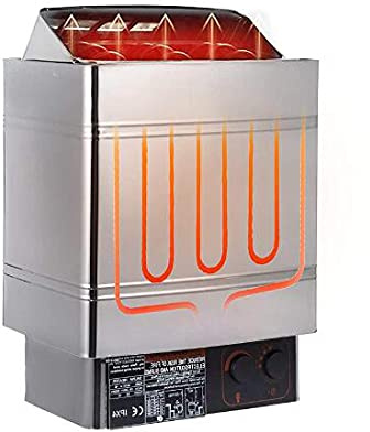 Calentador de sauna, acero inoxidable de 6 kW, con pantalla digital inteligente, control interno y externo, ideal para uso doméstico y comercial