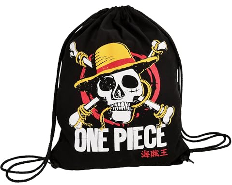 Elbenwald Sac de sport One Piece et Wednesday multicolore avec cordons, One Piece, Mittelgroße, Classique