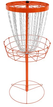 HUSPOO Disc Golf Korb 24 Ketten Tragbar – Outdoor Disc Golf Ziel für Training & Spiel im Garten, Park, Camping, Grillparty – Hochwertiges Eisen, Stabil, Für Erwachsene & Kinder, Orange