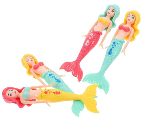 Gogogmee Giocattoli da Immersione per Piscina 4 Pezzi a Forma di Sirena Colorati Giocattoli Subacquei per Migliorare Abilità Natatorie e Divertimento Estivo