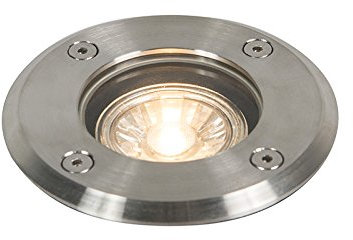Qazqa basic - Spot encastrable de sol - 1 lumière - Ø 110 mm - Acier - Moderne - éclairage extérieur