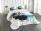 ABAKUHAUS Grunge Tagesdecke Set, Junge Junge Skater Exotic, Set mit Kissenbezug Sommerdecke, für Einzelbetten 170 x 220 cm, Schwarzes, helles Blau