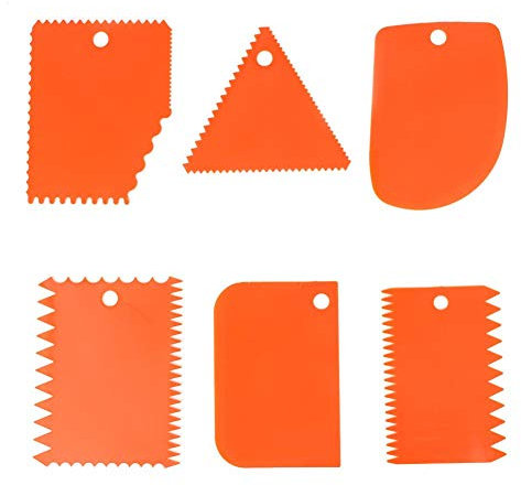 6Pcs Manico in plastica per raschietto in argilla Scultura in argilla intagliata Strumento fai-da-te Raschietto in argilla Strumenti dentellati in ceramica