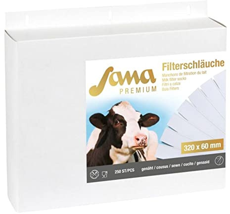 Kerbl 46733 Sana Premium - Filtro de leche (cosido 320 x 57, 250 unidades)