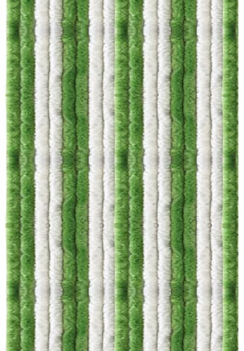 Arsvita Rideau en molleton 160 x 220 cm Vert – Blanc, parfait protection contre les insectes et les regards indiscrets pour votre porte de balcon et de terrasse, plusieurs couleurs