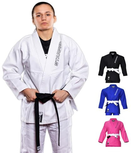 Starpro Evolve BJJ Gi 350 Gramm - Power Baumwollmischung - Weiß und Schwarz - Preshrunk Professional Martial Arts Kimono für Training und Wettkampf - Männer & Frauen