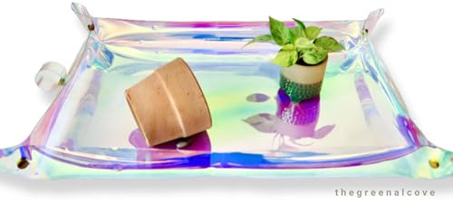 The Green Alcove Plant Repotting Mat for Indoor Outdoor Gardening, Holographic Roll Out Potting Mat Tarp - Gifts for Plant Lovers Women (Blue)