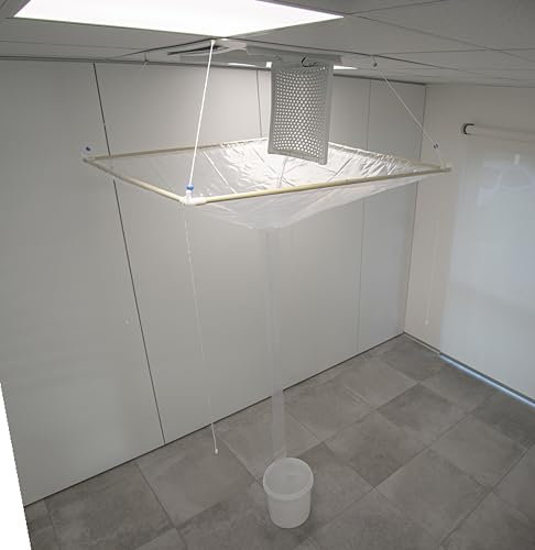 ERRECOM Ceily, Funda Protectora para Limpieza de Aires Acondicionados de Cassette y Aires Acondicionados de Techo - Estructura metálica reutilizable, colgable, incluye bolsa recogedora intercambiable