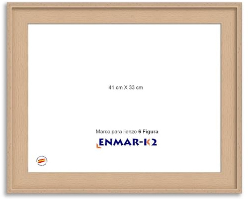 ENMARK2 Marco caja americana haya natural para lienzo sin cristal ni trasera 6 Figura (33 x 41 cm)