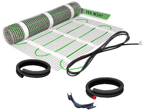 EH Expert EcoPRO Heizmatten Set | 150 W/m² | 2,5 m² | Elektrische Fußbodenheizung - für Fliesen, Naturstein, Teppich, Vinyl und Laminat, inkl. Installationsmaterial, Ohne Thermostat