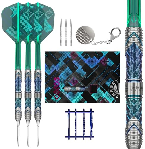 Target Japan Kaze Series Ceros 03 Steel Tip Darts with Kflex, 22G | 90% Tungsten Barrel Dart Set, K-Flex Flights and Shafts, Storm Swiss Points, LNC Point, Stand & Storage Tin Box