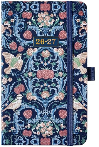 Kamaking Pocket Diary 2026-2027 - A6 Diary 2026-2027, Pocket Diary Small Week to View with Pen Loop, Back Pocket, Aug. 26-Jul. 27, Birds,16×10×1.5 cm