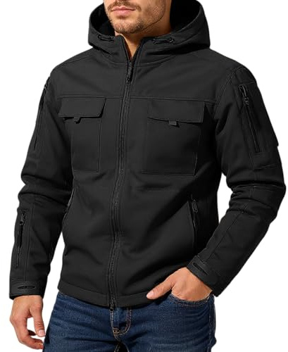Generico Impermeabile Uomo Antipioggia Moto Parka Invernale Sci Cappotto Lungo Men Giacca Elegante Mezza Stagione Estiva Running Giubbotto Termico Autunnale Nero XL
