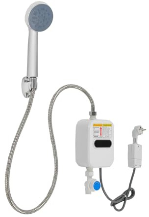 Mini chauffe-eau électronique instantané 3,5 kW 220 V avec pommeau de douche et affichage de la température pour cuisine, salle de bain, maison