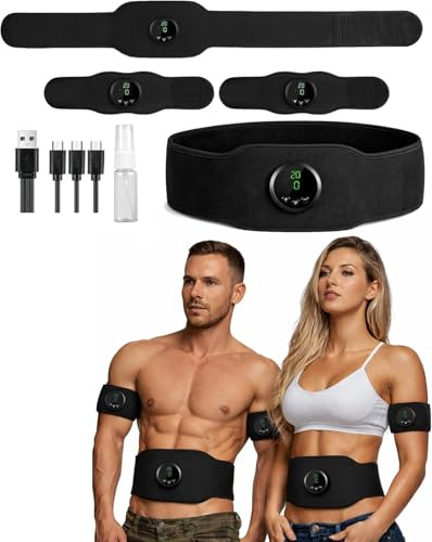 Ceinture abdominale Next Gen Ultra Muscle Fitness, ceinture de tonification réglable, 12 modes et 19 niveaux d'intensité, raffermissement musculaire, équipement d'entraînement de renforcement pour les