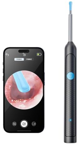 Smart Visual Ear Wax Remover, Rechargeable Otoscope Ear Cleaner with HD Camera and LED Light, Wireless Endoscope Earpick, Cordless Visual Ear Cleaning Tool Kit for Ear Health Care