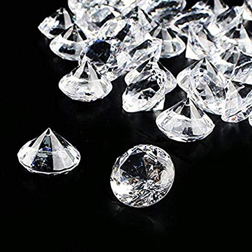 ToBeIT Acryl Diamanten ca. 145 Stücke 20mm Diamantkristalle transparent Kristall- transparente Tischdeko Streudeko Hochzeit Deko (20mm Diamenten)
