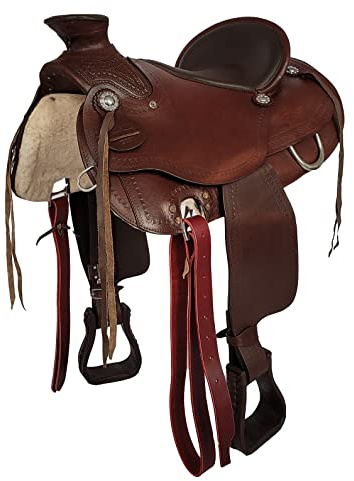A&M Reitsport Selle Western Kuba en cuir de buffle de haute qualité - Taille : 16