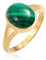 Elli PREMIUM Ring Damen Siegelring Elegant Grün mit Malachit 925 Sterling Silber Vergoldet