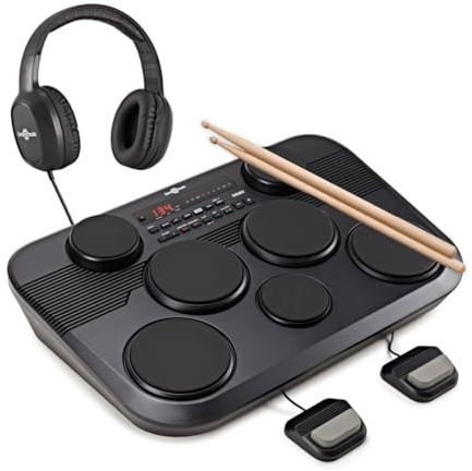 DD80 Portable Electric Drum Kit Set - Electronic Drums Pads with 7 Pads Pedals and Headphones