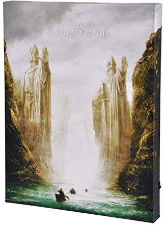 Elbenwald Herr der Ringe Wandbild mit Licht Argonath Design batteriebetrieben 30 x 40 x 3,8 cm