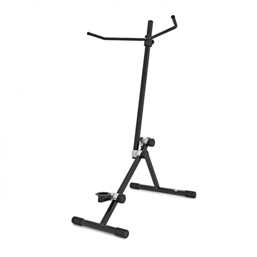 gear4music Stand for Upright Double Bass with End Pin Support | Fits almost all acoustic double basses, fully collapsible for easy transport, height-adjustable waist and end pin support