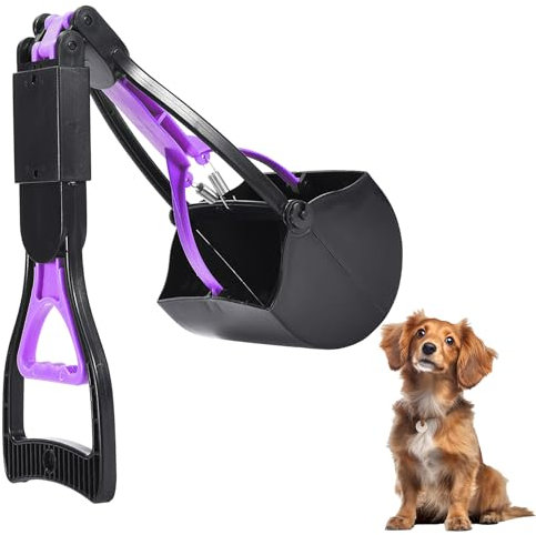 Happilax Livero Hundekotschaufel für Große, Kleine Hunde - Faltbare Kiefer-Klaue - Hundekotgreifer - Nicht Zerbrechliche Kotschaufel für Hunde, Langer Griff - Tragbare