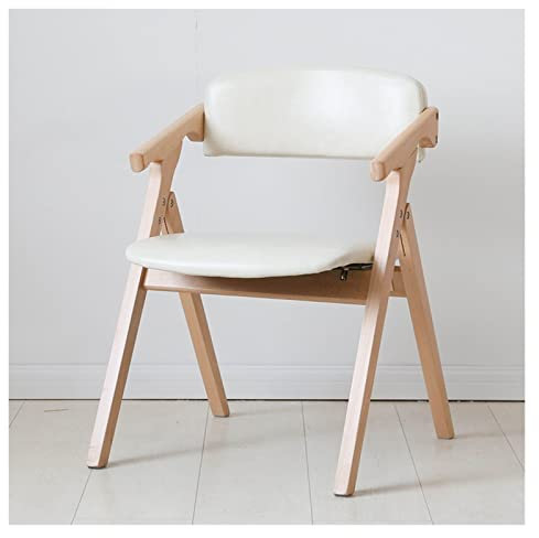 WIGSELBL Retro massivt trä matstol hopfällbar stol med ryggstöd och armstöd fåtölj som skrivbordsstol vadderad pall lounge säte vintage design, bekväm ryggstöd lounge stol (färg: stil-1)