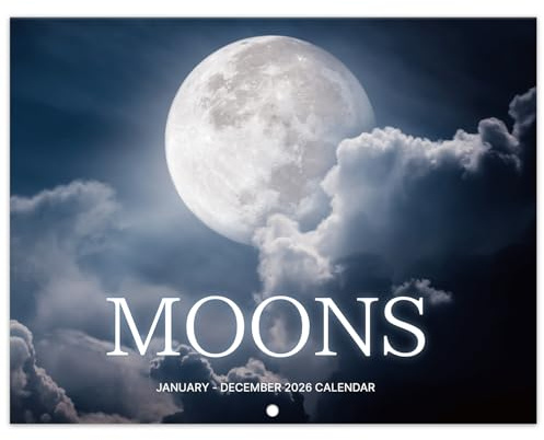 2027 Wall Calendar - Moon Wall Calendar 2027, 11'' × 17''(Open)
