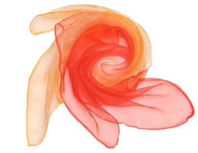 10 Stück Square Jongliertücher Seidentücher Chiffontücher 60cm,Zweifarbiger Performance Tanztücher,Gymnastiktücher Jonglier Tücher Schal für Jonglieren,Tanzen,Sensorisches,Tanztücher,Orange Rot