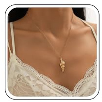 Xmsrn Collier Pendentif Conque Martelé Boho Collier Ras Cou Conque Festonnée Collier Conque Minuscule Collier Conque Texturé Collier Coquillage Pour Femmes