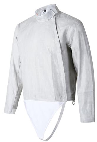 LXRHLIKG Fechtjacke aus Metall, Unisex Fechtanzug, Nicht Waschbarer Fechttrainingsanzug für Rechtshänder, Fecht Schutzanzug(46)
