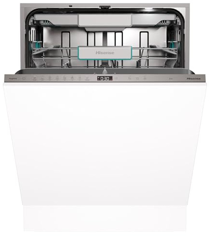 Hisense HV673A65 - Lavavajillas de Integración, Class A, Capacidad 16 Servicios, Alto 81.6cm x Ancho 59.8cm, Secado Automático, Programas Automáticos, Tercera Bandeja, Puerta deslizante